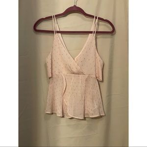 NEW EXPRESS pink w/ gold and silver top | Size S